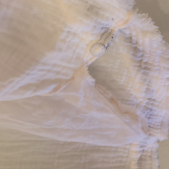 Johnny Was White & Blue Bohemian Gauze Oversized Embroidered Beachy Tunic XS - Picture 6 of 8